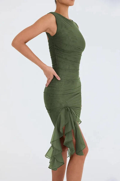Amelia | Ruffle Detail Midi Dress