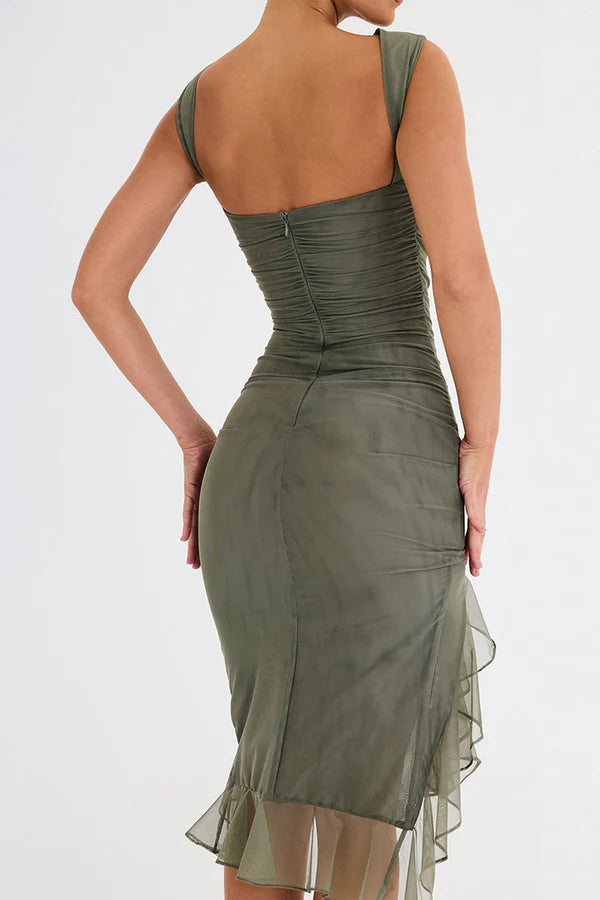 Amelia | Ruffle Detail Midi Dress