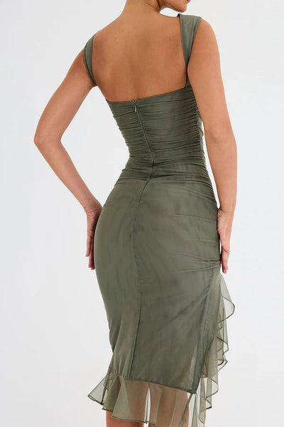 Amelia | Ruffle Detail Midi Dress